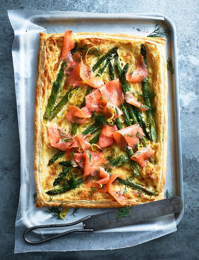 Asparagus, Smoked Salmon And Hollandaise Tart Recipe | Sainsbury's Magazine