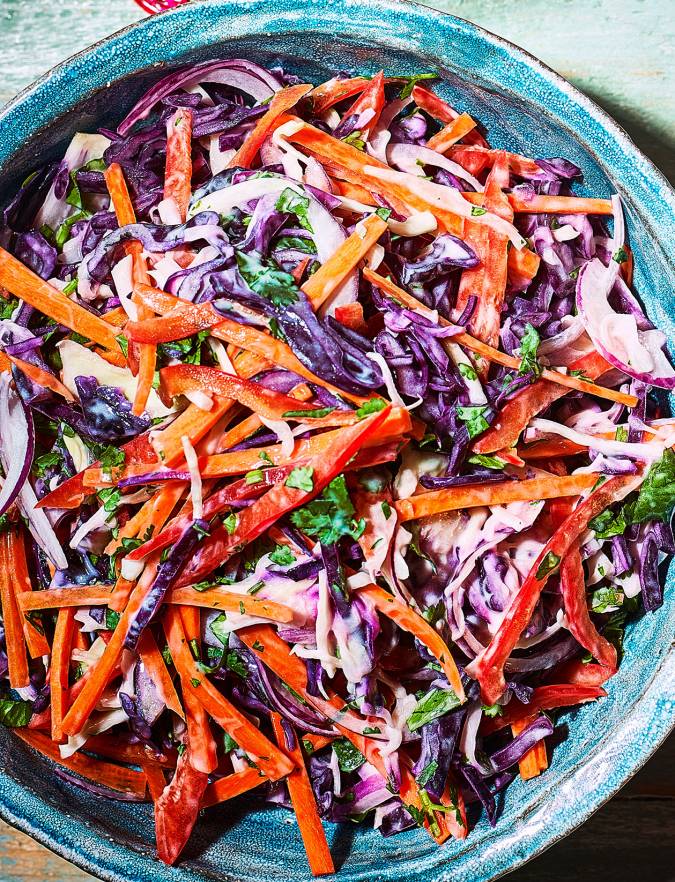 Citrus rainbow slaw recipe | Sainsbury's Magazine