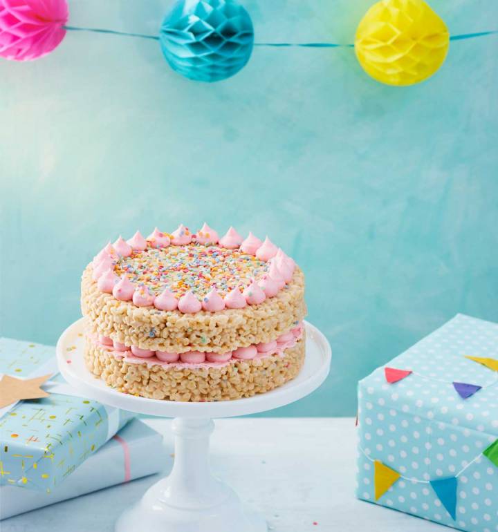 Rice crispie celebration cake