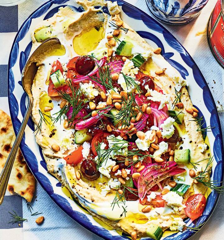 Greek salad houmous