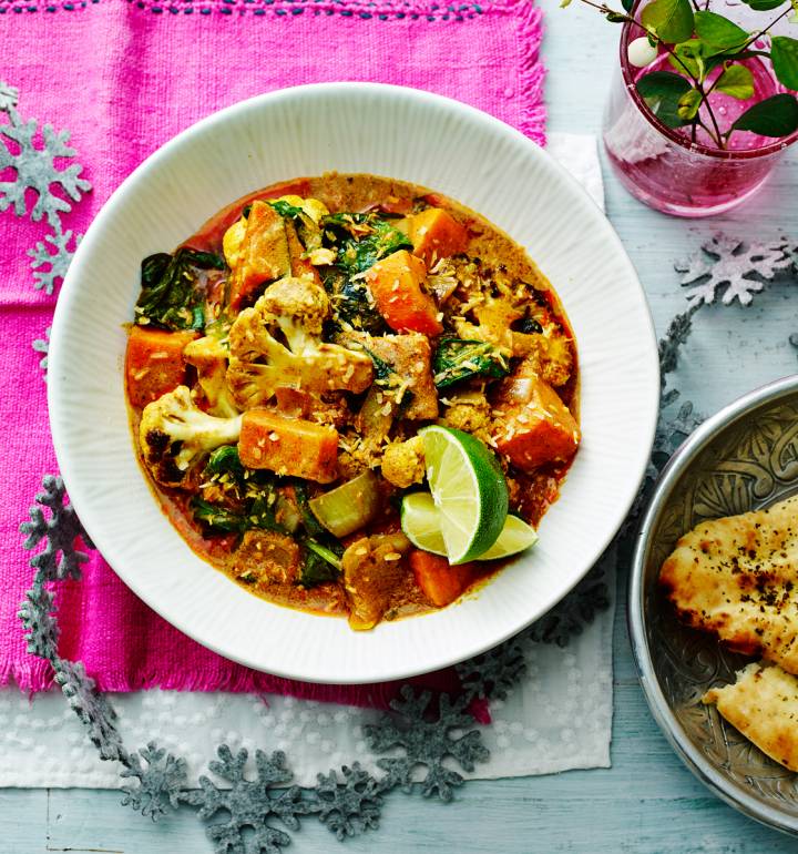 Charred cauliflower and coconut curry recipe | Sainsbury`s Magazine