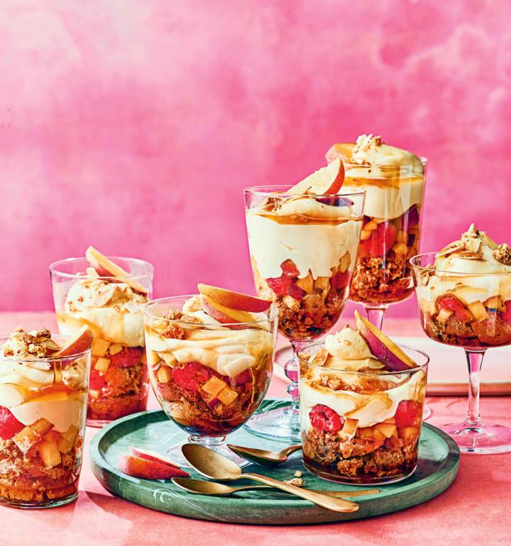 Peach melba tiramisu