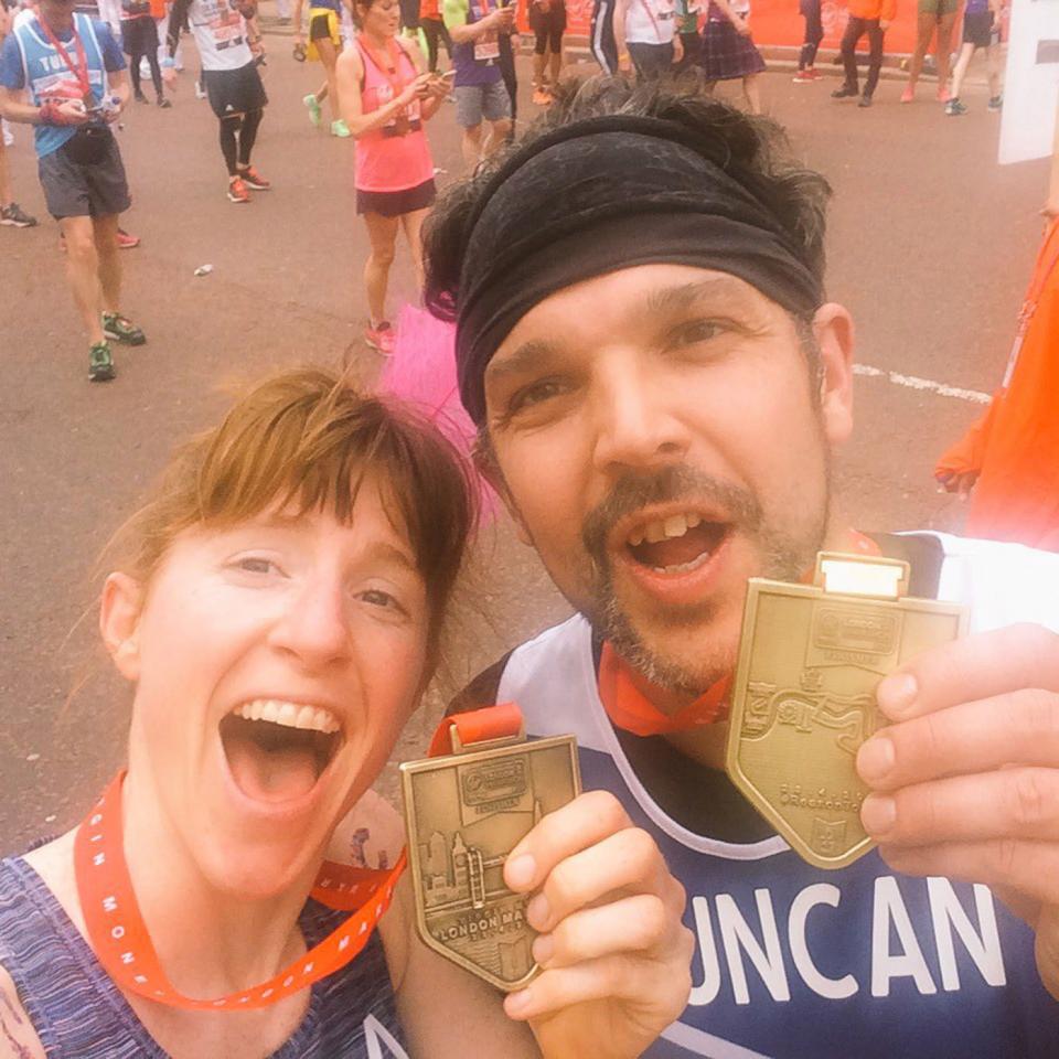 Lisa and Duncan with their medals